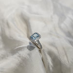 Anillo de Compromiso aguamarina luxe 8x6 MM