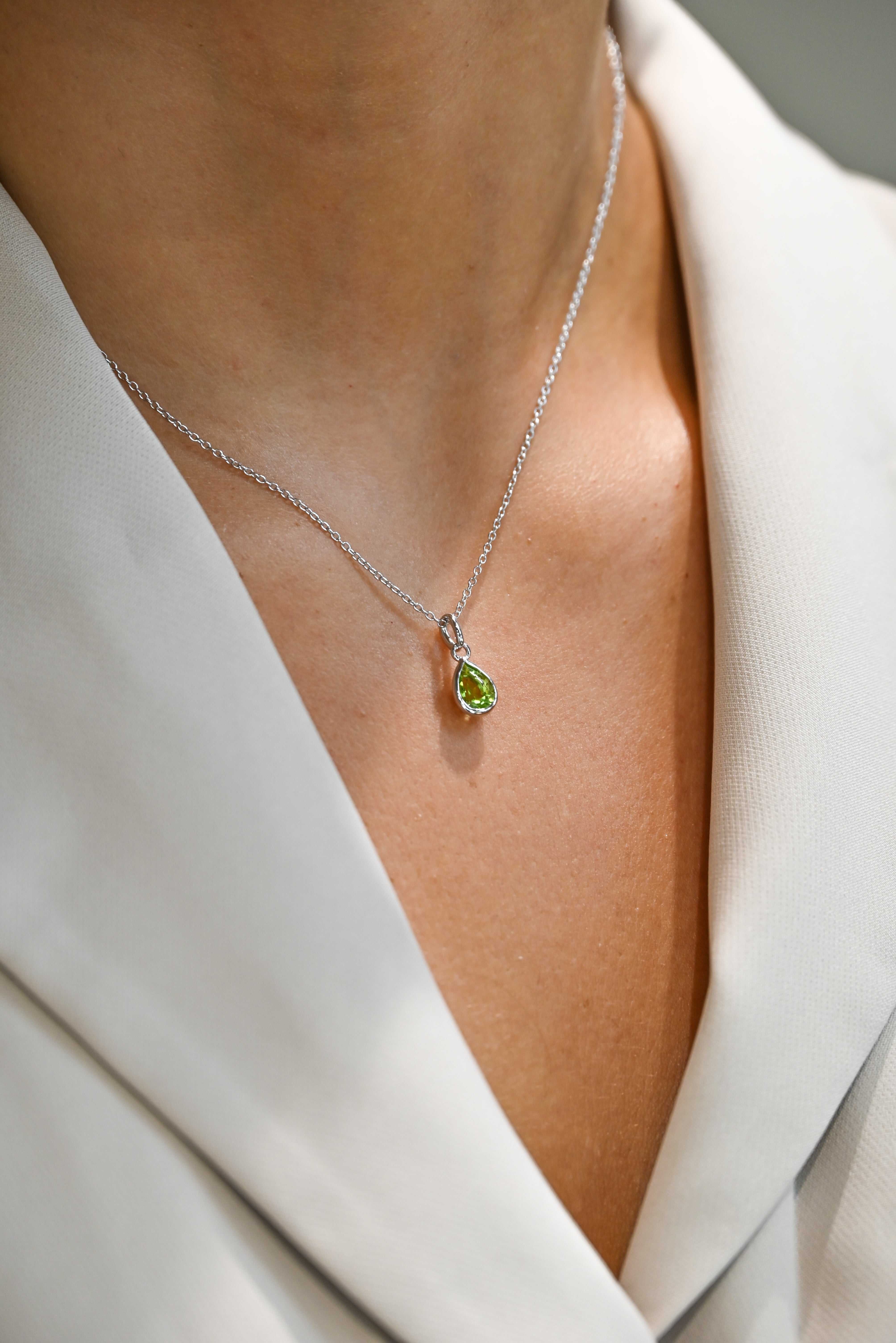 Collar Peridoto Plata 925 – Colgante Lágrima