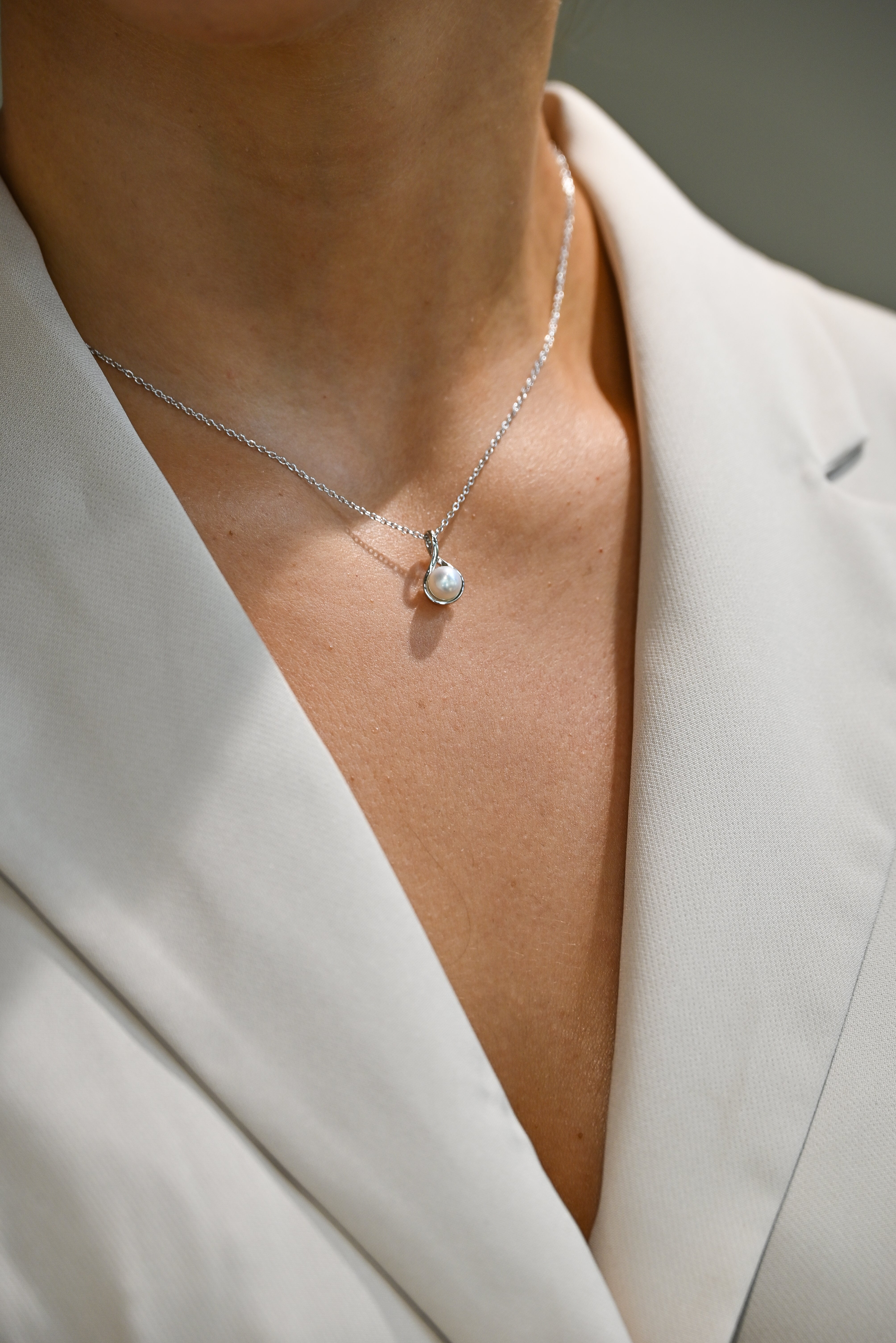 Collar Perla Cultivada Plata 925 – Colgante Redondo