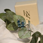 Aros Colgantes de Topacio Azul y Moissanite en Plata 925