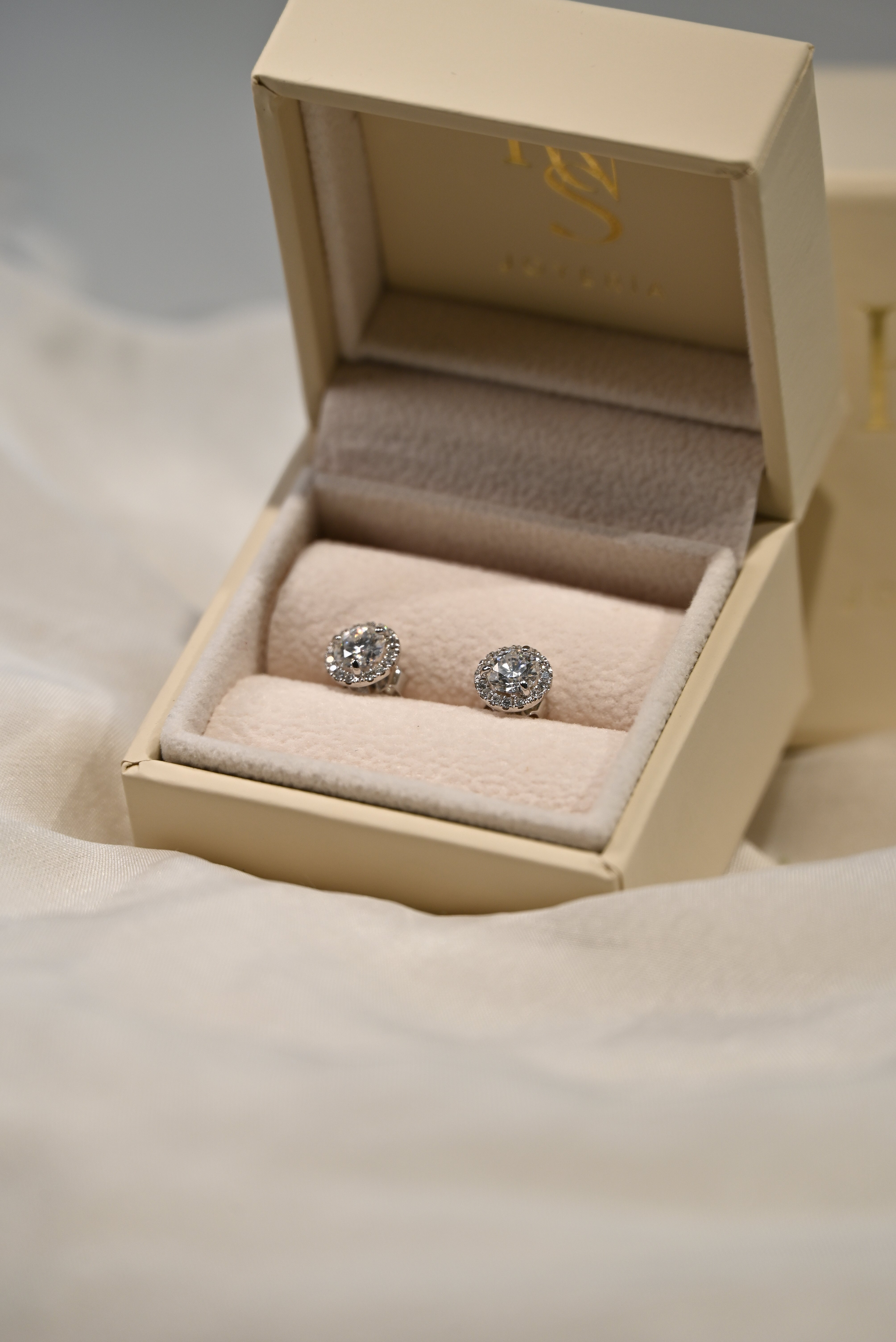 Aros Halo de Diamantes y Moissanite