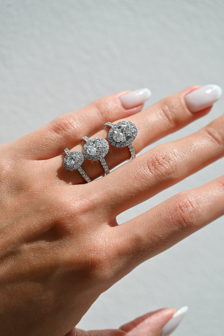 Anillo de Compromiso Halo Oval