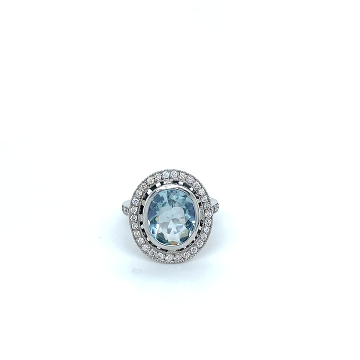 Anillo de Diamantes Topacio Vintage KNS