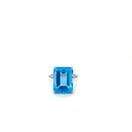 Anillo de Diamantes Topacio Sky Bue 16x12 MM