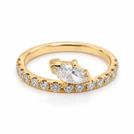 Anillo Medio Cintillo Asimétrico con Diamante Marquise de Laboratorio 0.50 ct