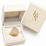 Anillo Sello con Diamantes en Oro 18K | Diseño Clásico y Elegante
