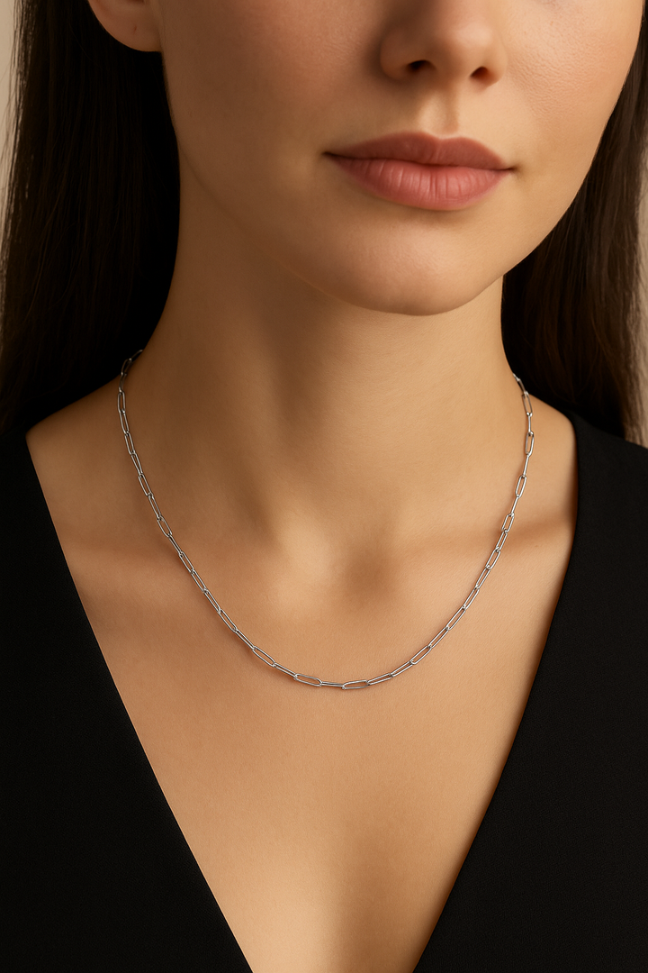 Collar Cadena Grande Platino