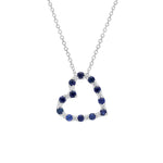 Collar Corazón de Zafiros y Diamantes en Plata