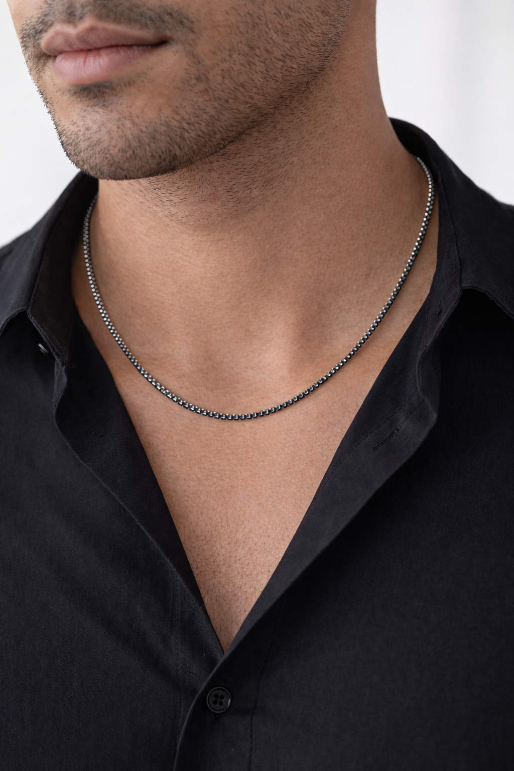 Collar Tennis Negro de Moissanita 10.5 CT