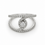 Anillo Halo Entrelazado en Platino con Diamantes