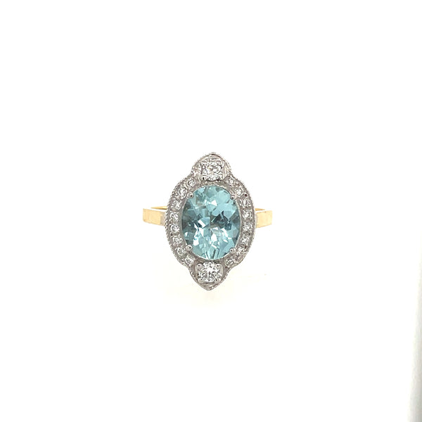 Anillo Vintage Aguamarina Gregorian