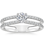 Anillo de compromiso Solitario Pave Doble Cintillo