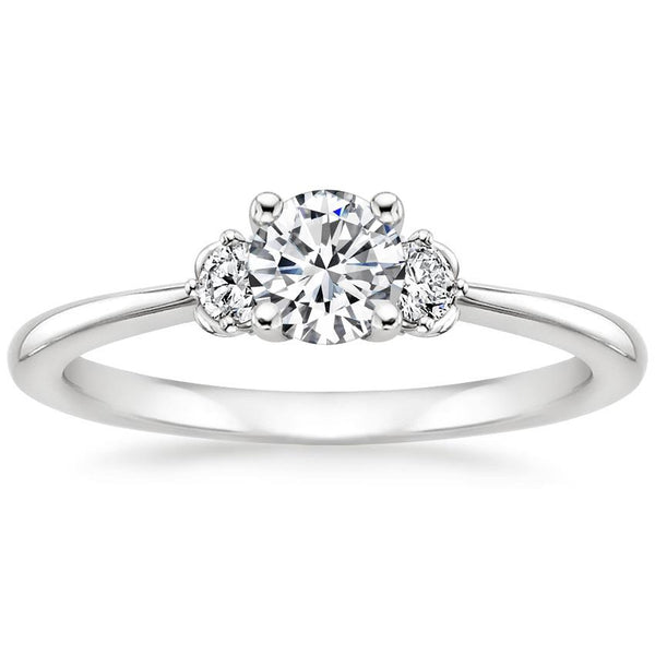 Anillo de Compromiso Tres Piedras Floral