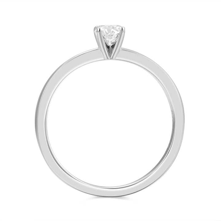 Anillo de Compromiso Moissanite Solitario Cuatro Grifas Clásico