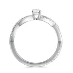 Anillo De Diamantes Solitario Pave Trenzado - KONSENS