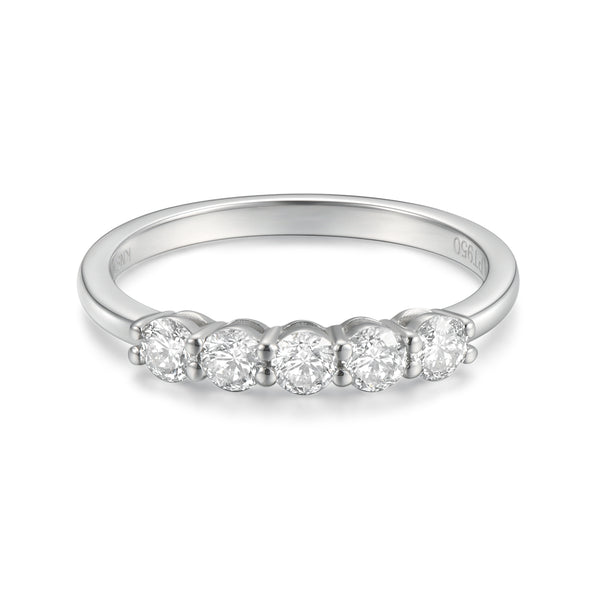 Medio cintillo Clásico 5 diamantes × 0,10 ct c/u Diamante de laboratorio · Talla 11