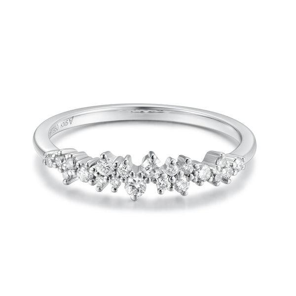 Anillo de Compromiso medio cintillo de Diamantes Sparkle