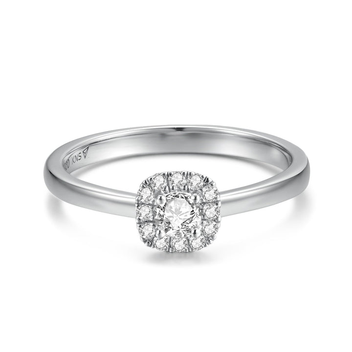 Anillo de Compromiso de Moissanite Halo Fancy