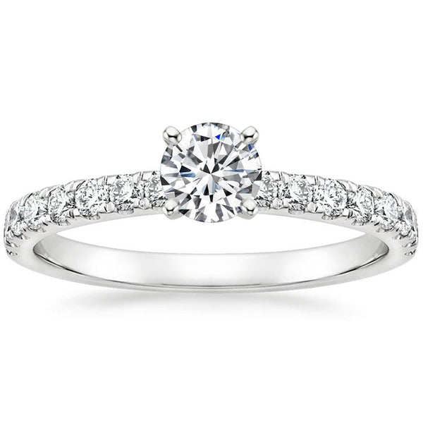 Anillo de Compromiso Solitario Pave Luxe