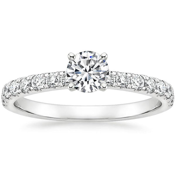 Anillo de Compromiso Moissanite Solitario Pave Luxe