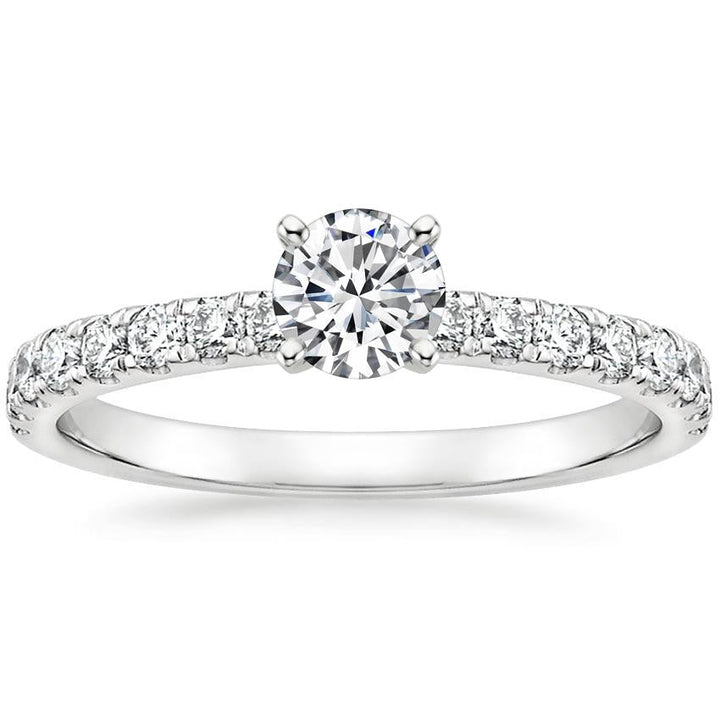 Anillo de Compromiso Moissanite Solitario Pave Luxe