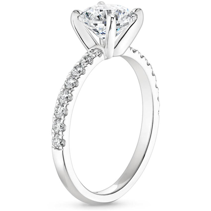 Anillo de Compromiso Moissanite Solitario Pave Luxe